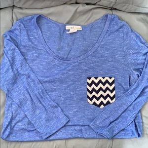 Heathers blue pocket shirt